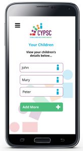 Add your child's names to the App